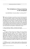 The limitations of drug screening in the workplace