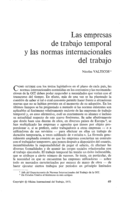 Las empresas de trabajo temporal y las normas internacionales del trabajo