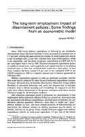 The long-term employment impact of disarmament policies: some findings from an econometric model