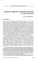 Protection against unjustified dismissal in Latin America
