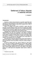 Settlement of labour disputes in essential services