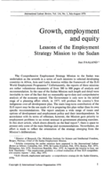 Growth, employment and equity: lessons of the employment strategy mission to the Sudan