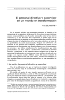 El personal directivo y supervisor en un mundo en transformación