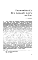 Nueva codificación de la legislación laboral soviética