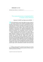The social dimension of globalization: a review of the literature