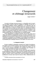 Changement et chômage structurels