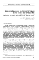 Les conséquences socio-économiques d'une baisse de la fécondité: application du modèle national BIT-IBGE (Bachue-Brésil)