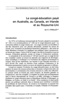 Le congé-éducation payé en Australie, au Canada, en Irlande et au Royaume-Uni