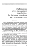 Multinational union-management consultation: the European experience