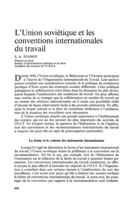 L'Union soviétique et les conventions internationales du travail