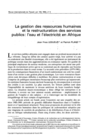 La gestion des ressources humaines et la restructuration des services publics: l'eau et l'électricité en Afrique