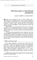 Part-time work in international perspective