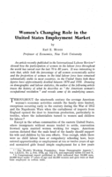 Women's changing role in the United States employment market