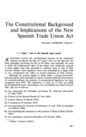 The constitutional background and implications of the new Spanish trade union act