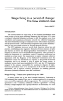 Wage fixing in a period of change: the New Zealand case