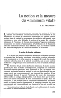 La notion et la mesure du "minimum vital"