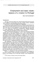 Employment and basic needs: lessons of a mission to Portugal