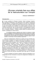 L'Europe orientale face aux effets de la restructuration sur l'emploi