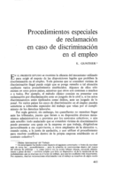 Procedimientos especiales de reclamacion en caso de discriminación en el empleo
