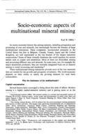 Socio-economic aspects of multinational mineral mining