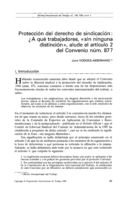 Protección del derecho de sindicación: ¿a qué trabajadores, "sin ninguna distinción", alude el artículo 2 del Convenio núm. 87?
