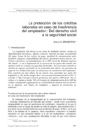 La protección de los créditos laborales en caso de insolvencia del empleador: del derecho civil a la seguridad social
