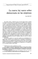 La nueva ley sueca sobre democracia en las empresas