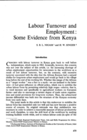 Labour turnover and employment: some evidence from Kenya