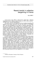 Recent trends in collective bargaining in France