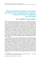 Responsabilités familiales et sociales: les normes du comportement masculin et féminin et leurs incidences économiques