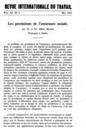Les prestations de l'assurance sociale