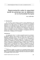 Reglamentación sobre la seguridad social de personas que se desplazan en la Comunidad Europea