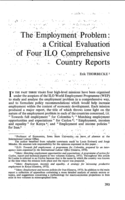 The employment problem: a critical evaluation of four ILO comprehensive country reports