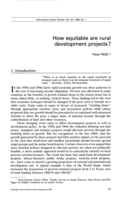 How equitable are rural development projects?