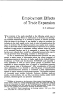 Employment effects of trade expansion