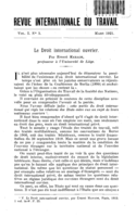 Le droit international ouvrier