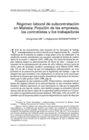 Régimen laboral de subcontratación en Malasia: posición de las empresas, los contratistas y los trabajadores