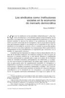 Los sindicatos como instituciones sociales en la economía de mercado democrática