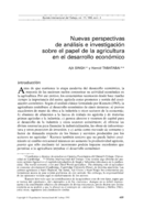 Nuevas perspectivas de análisis e investigación sobre el papel de la agricultura en el desarrollo económico