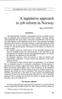 A legislative approach to job reform in Norway