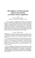 The influence of international labour conventions on Italian labour legislation