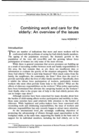 Combining work and care for the elderly: an overview of the issues
