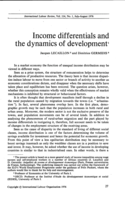 Income differentials and the dynamics of development