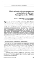 Multinational union-management consultation in Europe: resurgence in the 1980s?