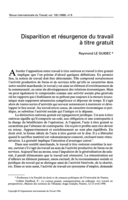 Disparition et résurgence du travail à titre gratuit