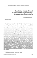 Regulating hours of work in the road haulage industry: the case for social criteria