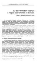 La discrimination salariale a l'égard des femmes au Canada