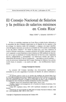 El consejo nacional de salarios y la política de salarios mínimos en Costa Rica