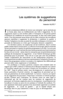 Les systèmes de suggestions du personnel
