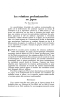 Les relations professionnelles au Japon